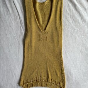 Hand Knit Elegant Mustard Sweater Vest